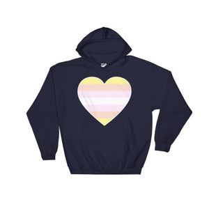Hooded Sweatshirt - Pangender Big Heart Navy / S