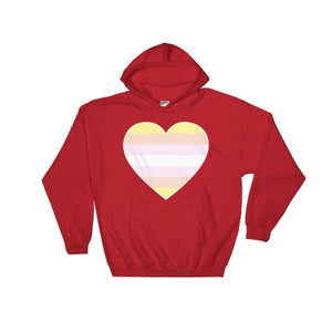 Hooded Sweatshirt - Pangender Big Heart Red / S