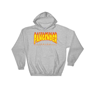 Hooded Sweatshirt - Pangender Flames Sport Grey / S