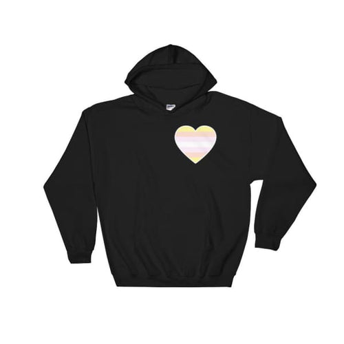 Hooded Sweatshirt - Pangender Heart Black / S