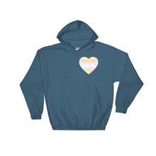 Hooded Sweatshirt - Pangender Heart Indigo Blue / S