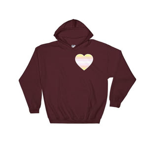 Hooded Sweatshirt - Pangender Heart Maroon / S