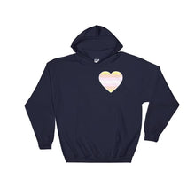 Hooded Sweatshirt - Pangender Heart Navy / S