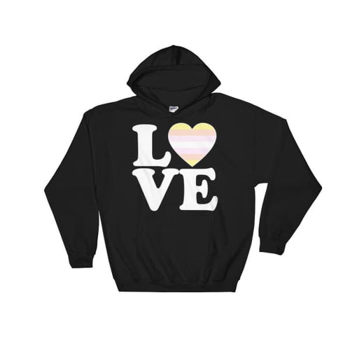 Hooded Sweatshirt - Pangender Love & Heart Black / S