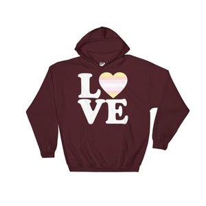 Hooded Sweatshirt - Pangender Love & Heart Maroon / S
