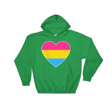 Hooded Sweatshirt - Pansexual Big Heart Irish Green / S