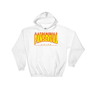 Hooded Sweatshirt - Pansexual Flames White / S