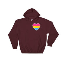 Hooded Sweatshirt - Pansexual Heart Maroon / S