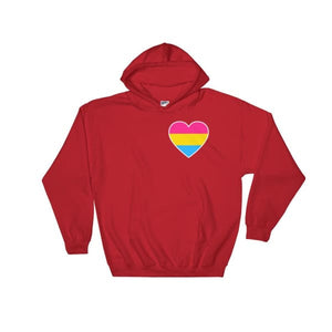 Hooded Sweatshirt - Pansexual Heart Red / S