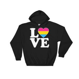 Hooded Sweatshirt - Pansexual Love & Heart Black / S