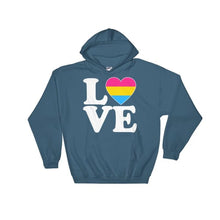 Hooded Sweatshirt - Pansexual Love & Heart Indigo Blue / S