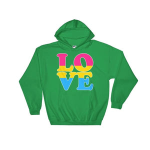 Hooded Sweatshirt - Pansexual Love Irish Green / S