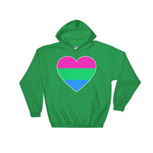 Hooded Sweatshirt - Polysexual Big Heart Irish Green / S