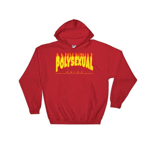 Hooded Sweatshirt - Polysexual Flames Red / S