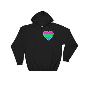 Hooded Sweatshirt - Polysexual Heart Black / S