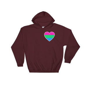Hooded Sweatshirt - Polysexual Heart Maroon / S