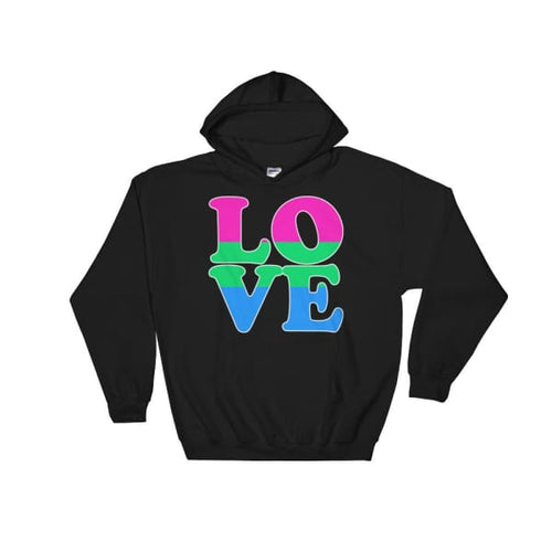 Hooded Sweatshirt - Polysexual Love Black / S