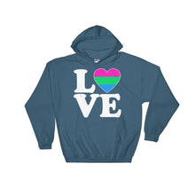 Hooded Sweatshirt - Polysexual Love & Heart Indigo Blue / S
