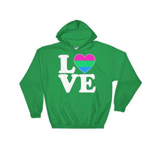 Hooded Sweatshirt - Polysexual Love & Heart Irish Green / S