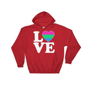 Hooded Sweatshirt - Polysexual Love & Heart Red / S