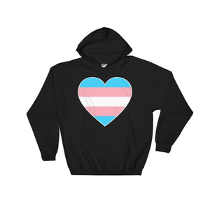 Hooded Sweatshirt - Transgender Big Heart Black / S