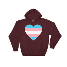 Hooded Sweatshirt - Transgender Big Heart Maroon / S