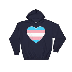 Hooded Sweatshirt - Transgender Big Heart Navy / S