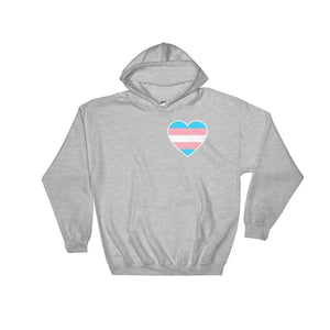 Hooded Sweatshirt - Transgender Heart Sport Grey / S