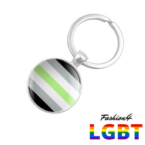 Keychain Double-Sided - 18 Flags Agender