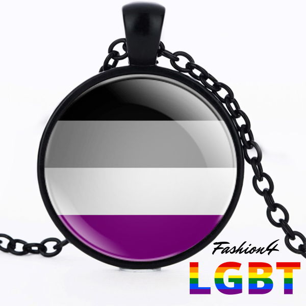 Necklace - 18 Flags Black / Asexual