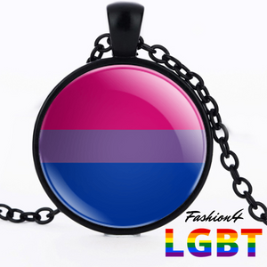 Necklace - 18 Flags Black / Bisexual