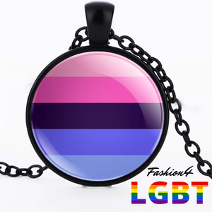 Necklace - 18 Flags Black / Omnisexual
