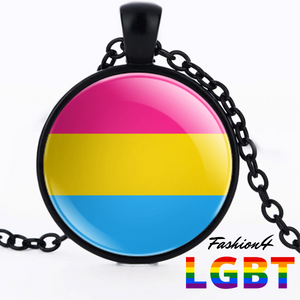 Necklace - 18 Flags Black / Pansexual