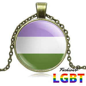 Necklace - 18 Flags Bronze / Genderqueer