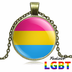 Necklace - 18 Flags Bronze / Pansexual