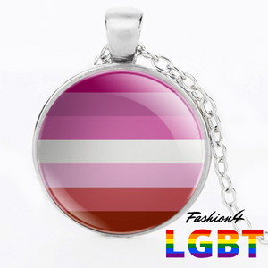 Necklace - 18 Flags Silver / Lesbian