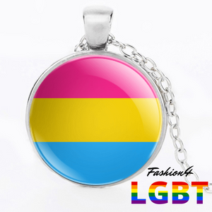 Necklace - 18 Flags Silver / Pansexual