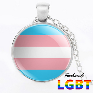 Necklace - 18 Flags Silver / Transgender
