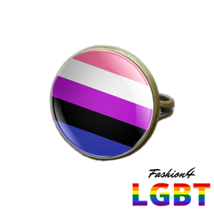 Pride Ring - 18 Flags Bronze / Genderfluid