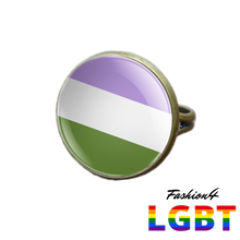 Pride Ring - 18 Flags Bronze / Genderqueer