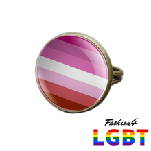 Pride Ring - 18 Flags Bronze / Lesbian