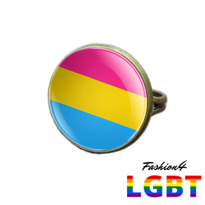 Pride Ring - 18 Flags Bronze / Pansexual