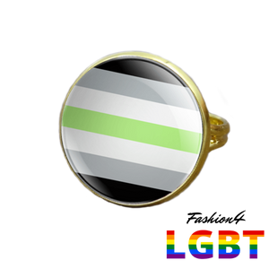 Pride Ring - 18 Flags Gold / Agender