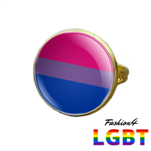 Pride Ring - 18 Flags Gold / Bisexual