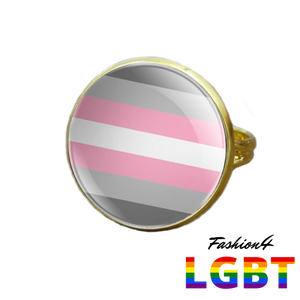 Pride Ring - 18 Flags Gold / Demigirl