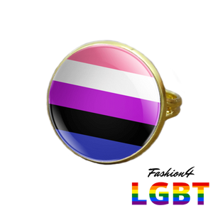 Pride Ring - 18 Flags Gold / Genderfluid