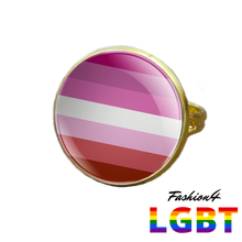 Pride Ring - 18 Flags Gold / Lesbian