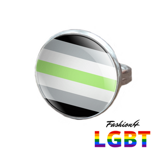 Pride Ring - 18 Flags Silver / Agender