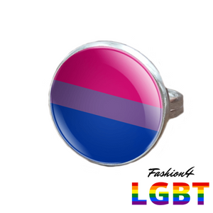 Pride Ring - 18 Flags Silver / Bisexual