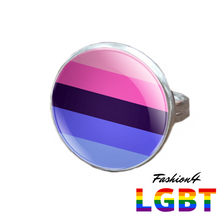 Pride Ring - 18 Flags Silver / Omnisexual